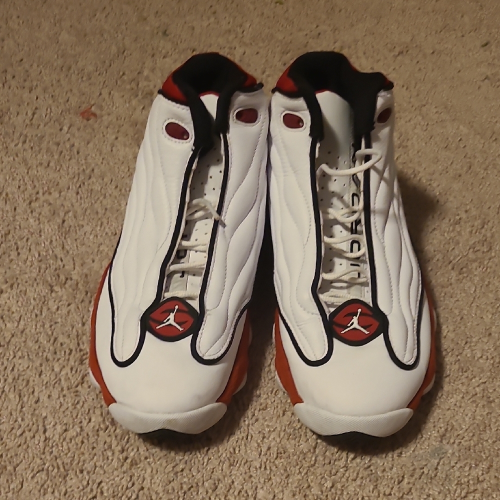 Jordan Men's White and Red Sneakers